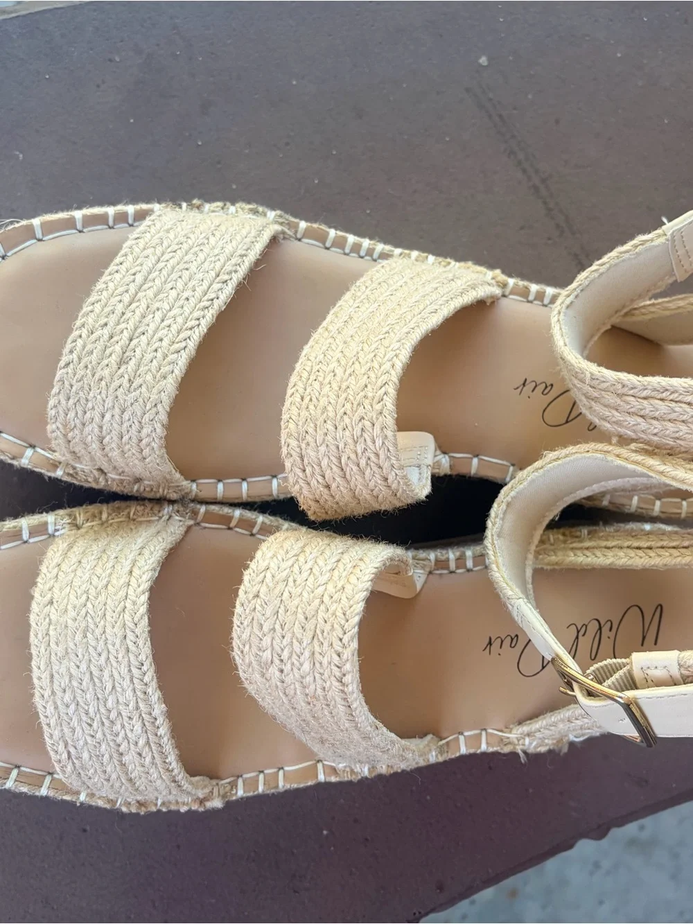 Wild Pair Beige Braided Espadrille Platform Sandals